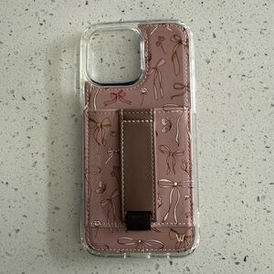 Elegant Floral Phone Case with Stand - Pink and Brown